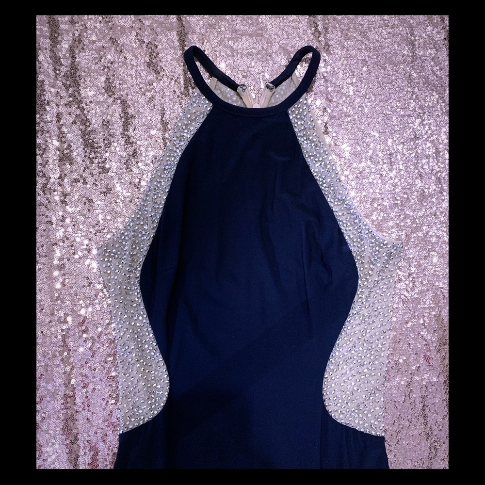 Long navy gown